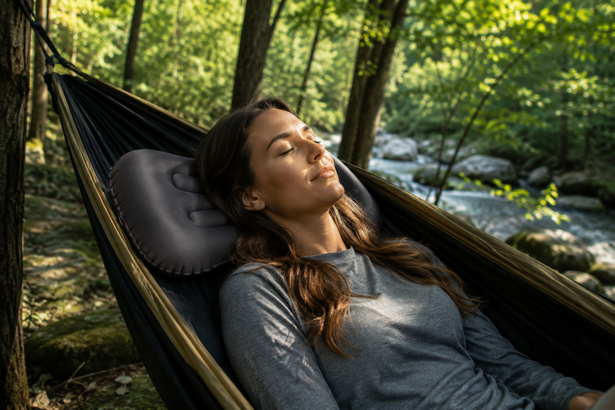 Oreiller Halo™ — Oreiller de voyage gonflable